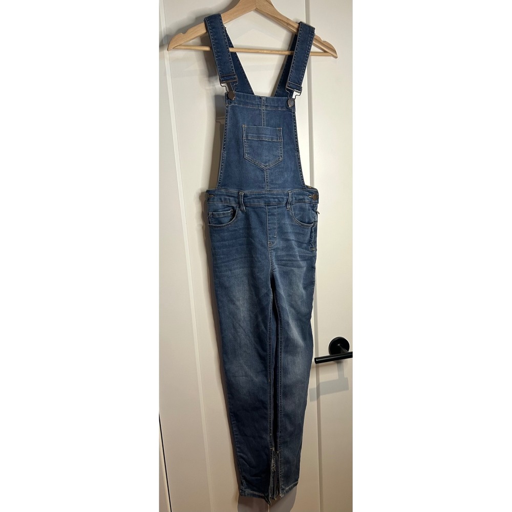 Dollhouse Womens Skinny Denim Overalls Medium Wash Blue Size 5 W27